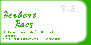 herbert racz business card